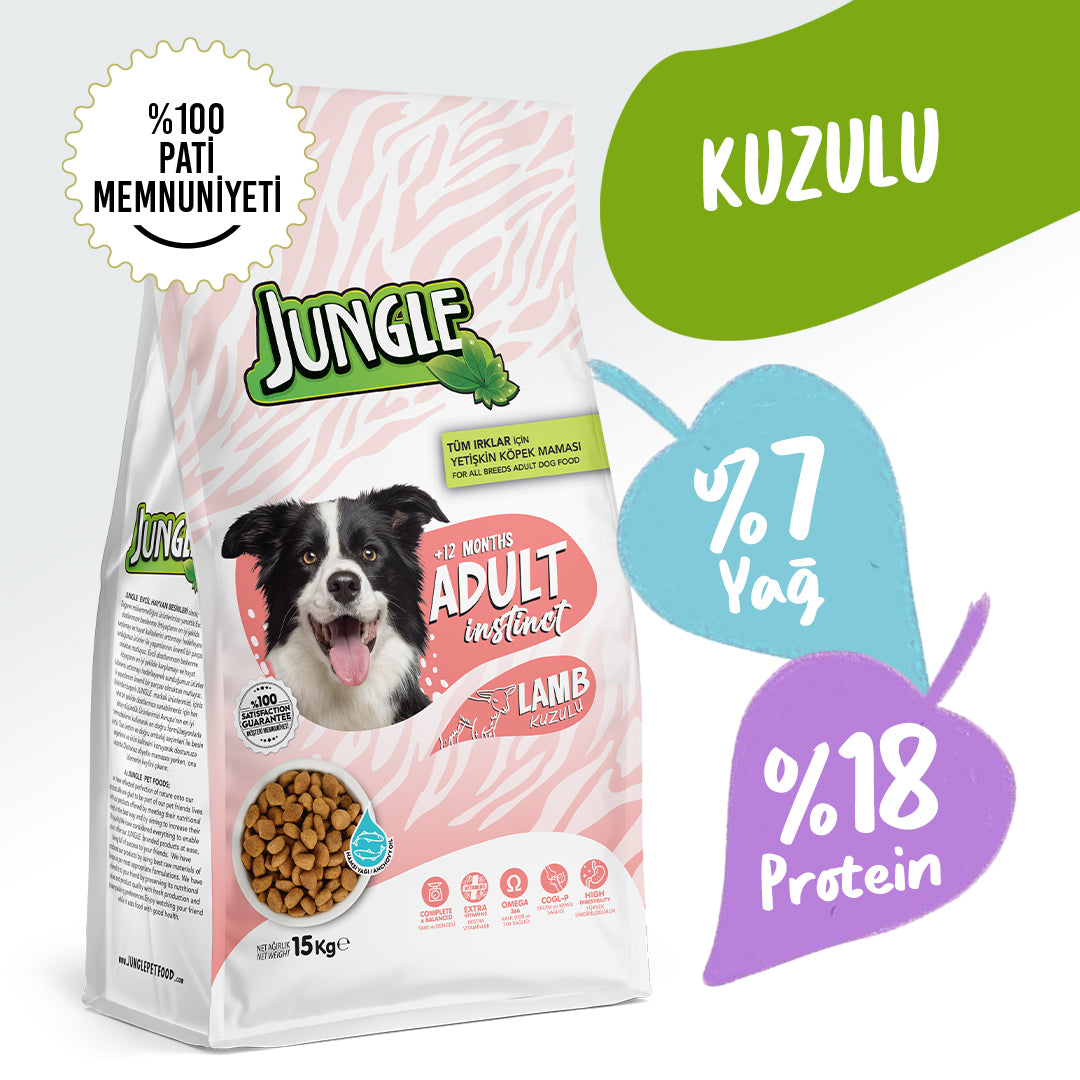 Jungle Kuzu Etli Yetişkin Köpek Maması 15 KG – Jungle Pet Food