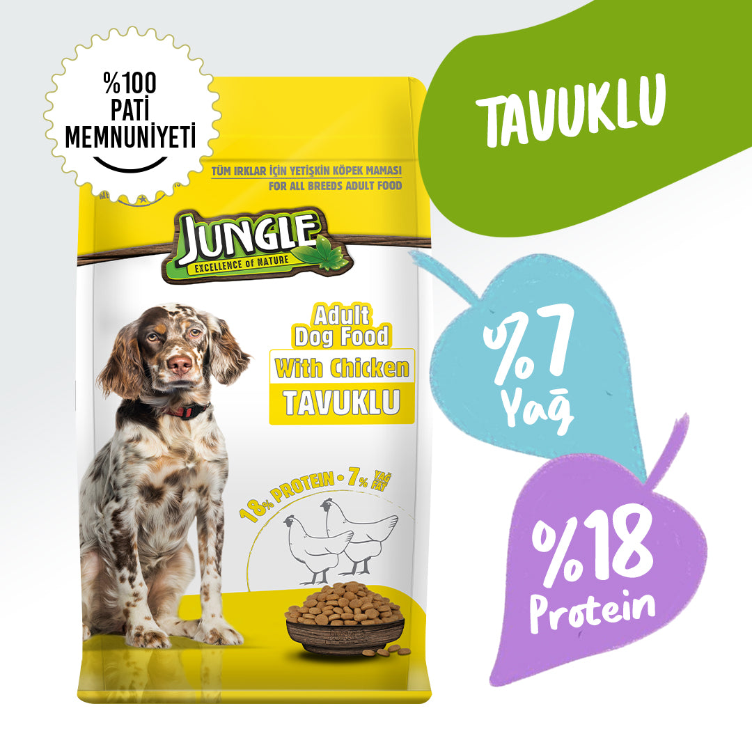 Jungle Tavuklu Yetişkin Köpek Maması 15KG – Jungle Pet Food