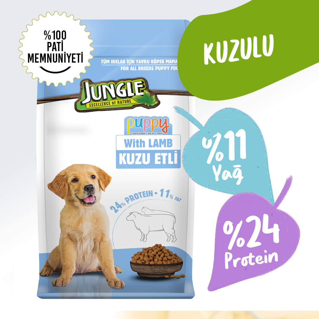 Jungle Kuzu Etli Yavru Köpek Maması 15 KG