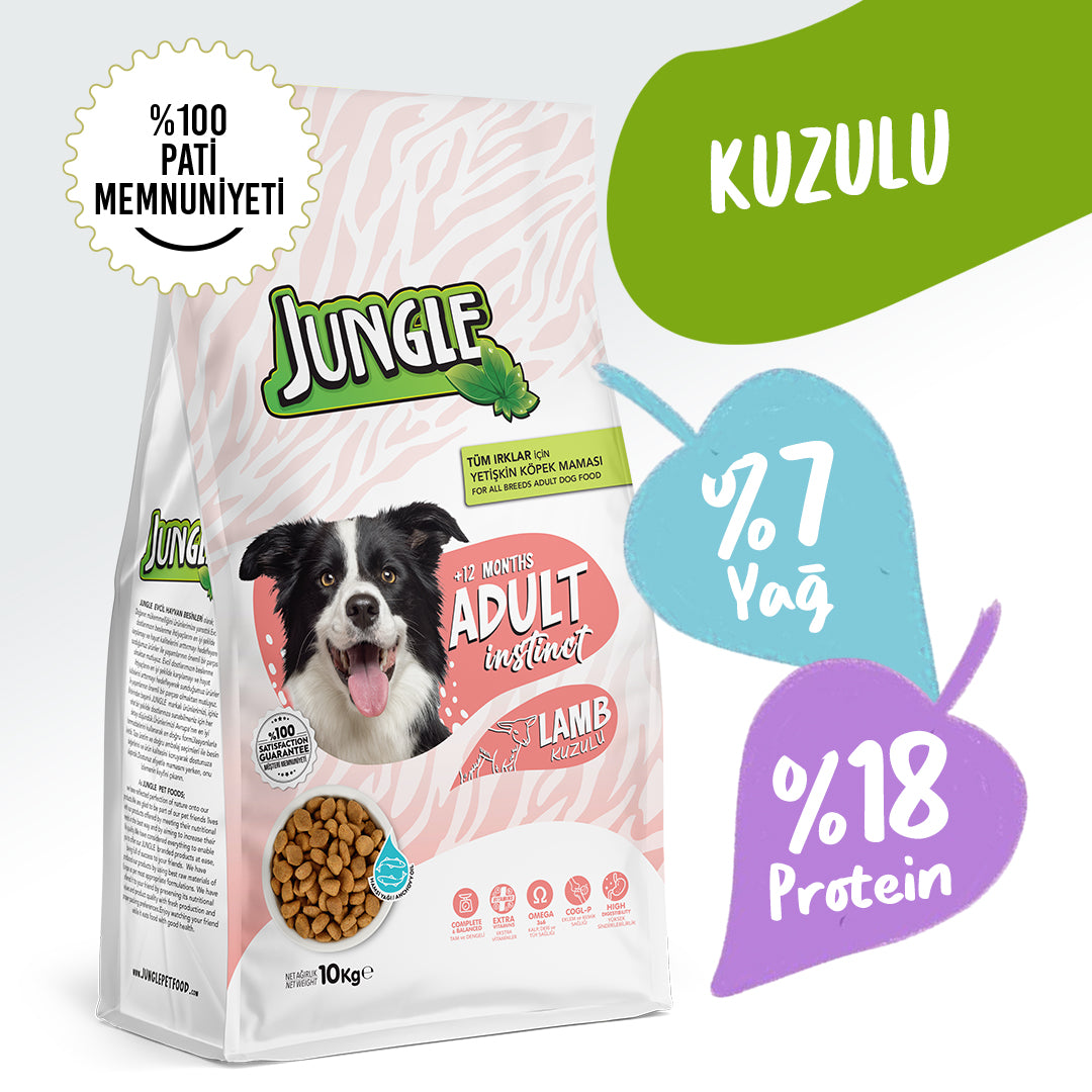 Jungle Kuzu Etli Yetişkin Köpek Maması 10 KG