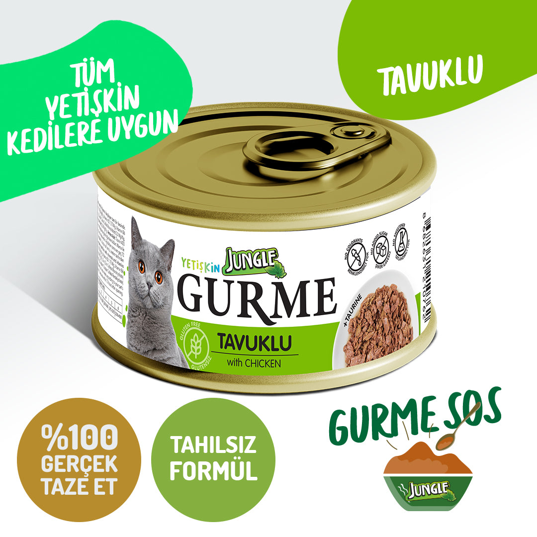 Jungle Gurme Soslu Tavuklu Yetişkin Kedi Yaş Maması
