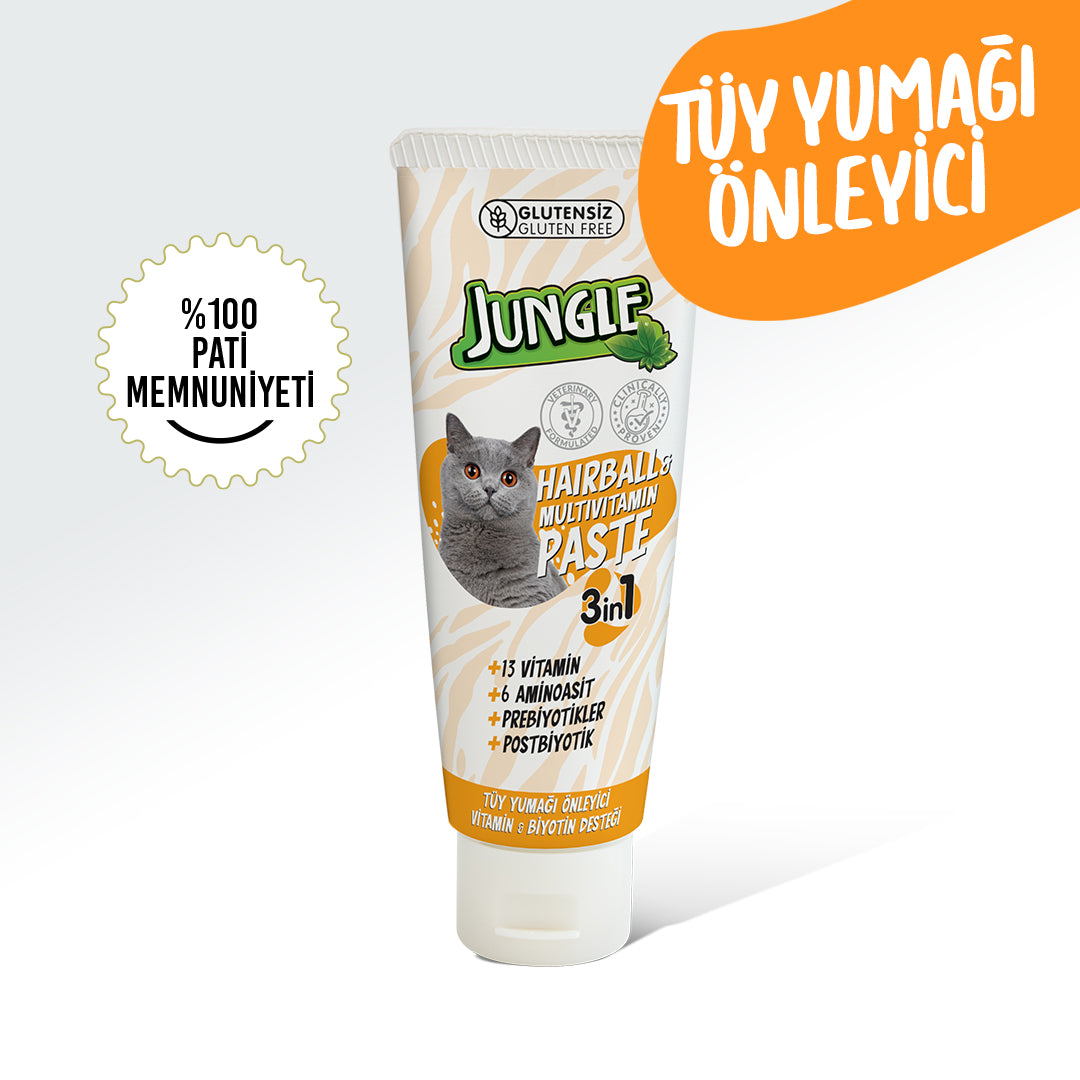 Jungle Tüy Yumağı Önleyici & Multivitamin Kedi Macunu