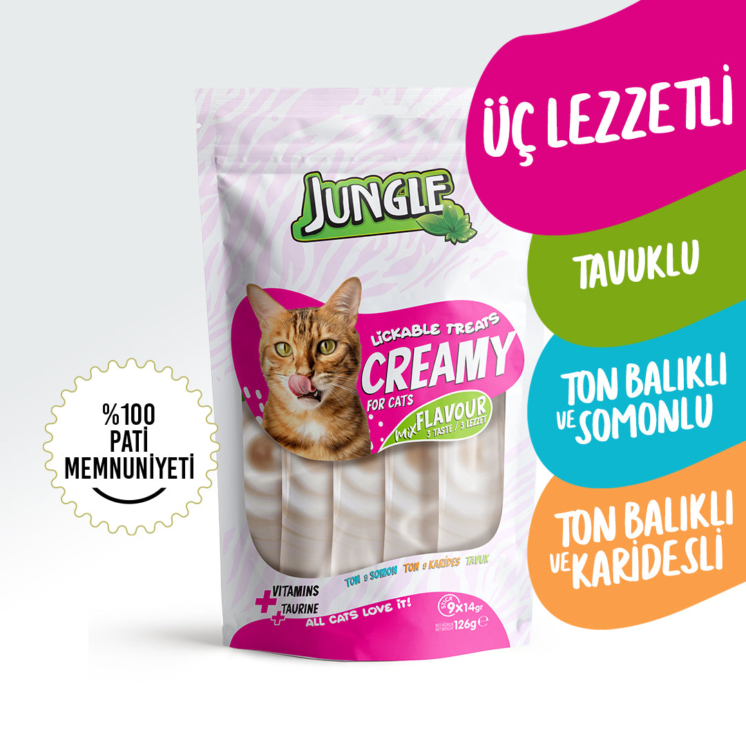 Jungle Karışık Lezzetli Krema Sıvı Kedi Ödül Maması