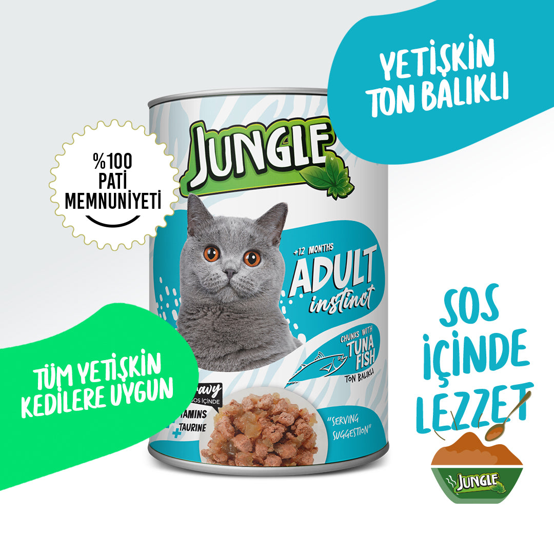Jungle Ton Balıklı Soslu Yetişkin Kedi Konservesi