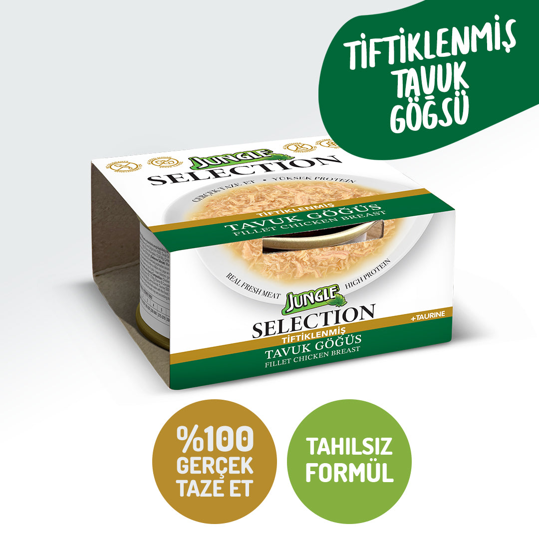 Jungle Selection Tiftiklenmiş Tavuk Göğsü Kedi Yaş Maması