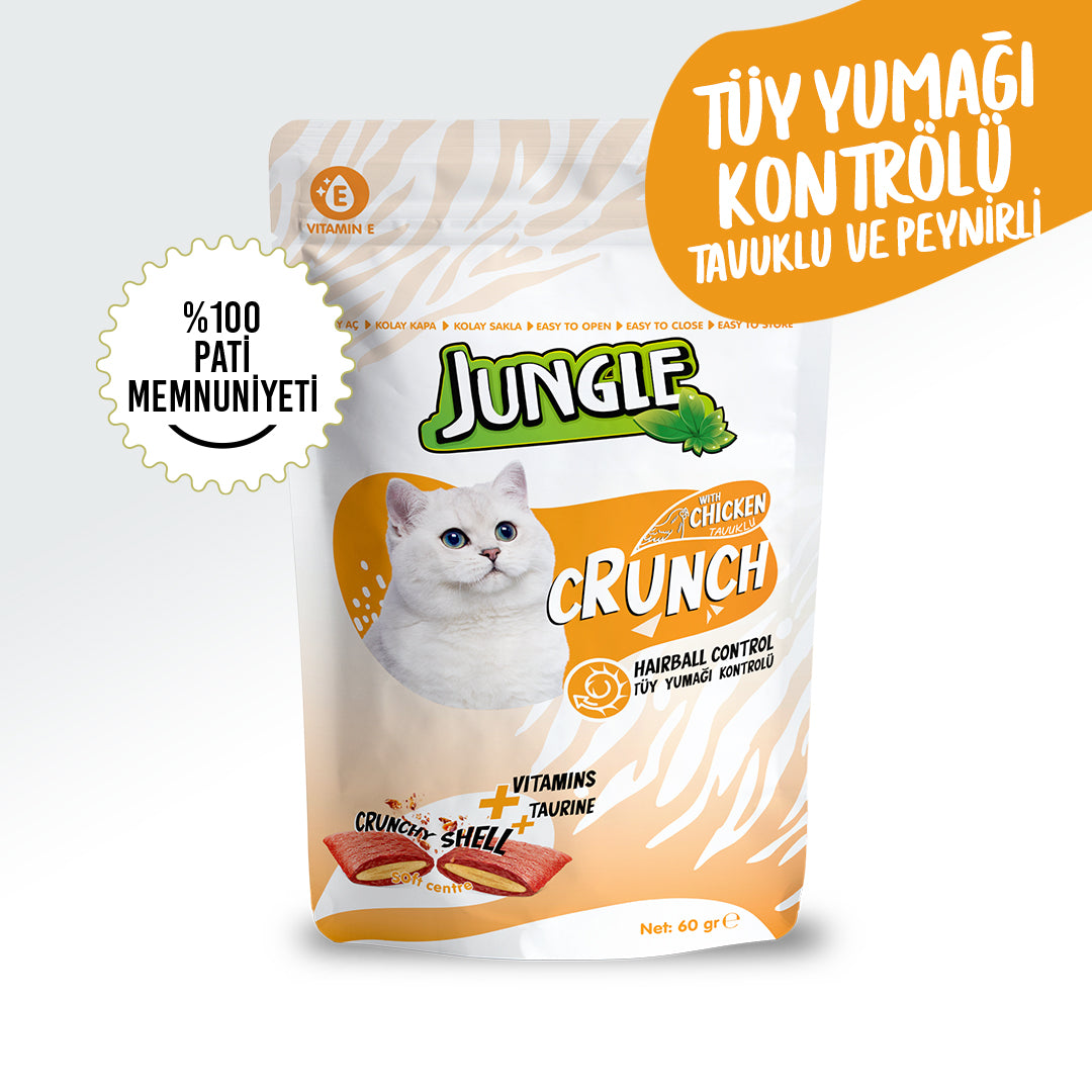 Jungle Crunch Tüy Yumağı Kontrolü Kedi Ödül Maması