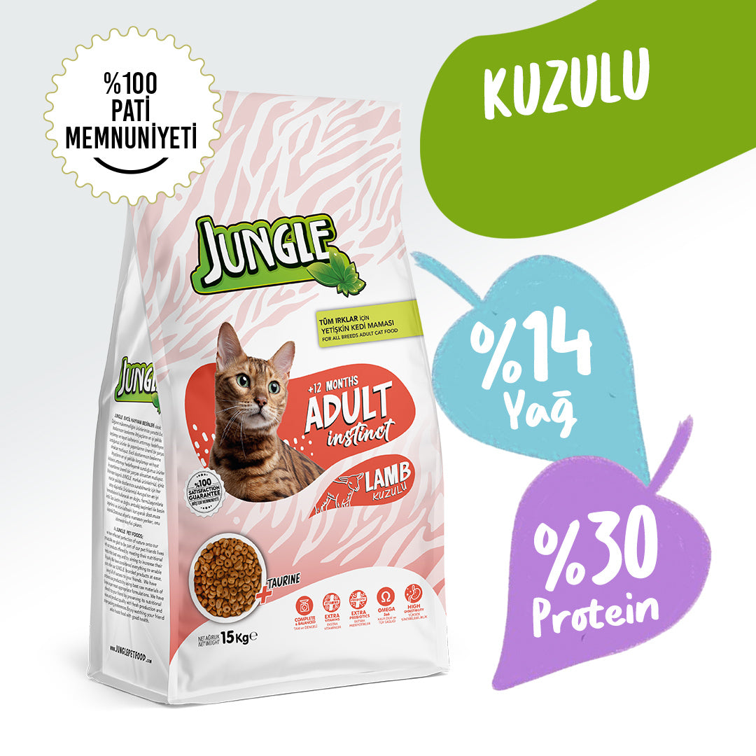 Jungle Kuzulu Yetişkin Kedi Maması 15KG