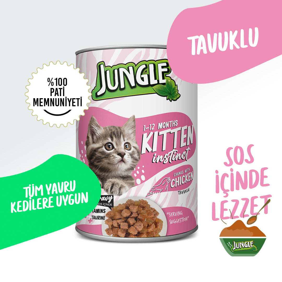 Jungle Tavuklu Soslu Yavru Kedi Konservesi