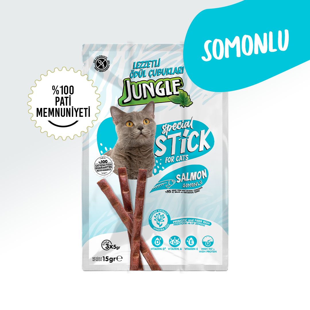 Jungle Somonlu Kedi Stick Ödül Maması